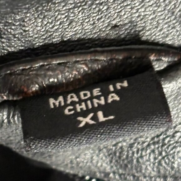 Leather Button Front Belted Trench Coat Men's Black Size XL - Picture 16 of 16